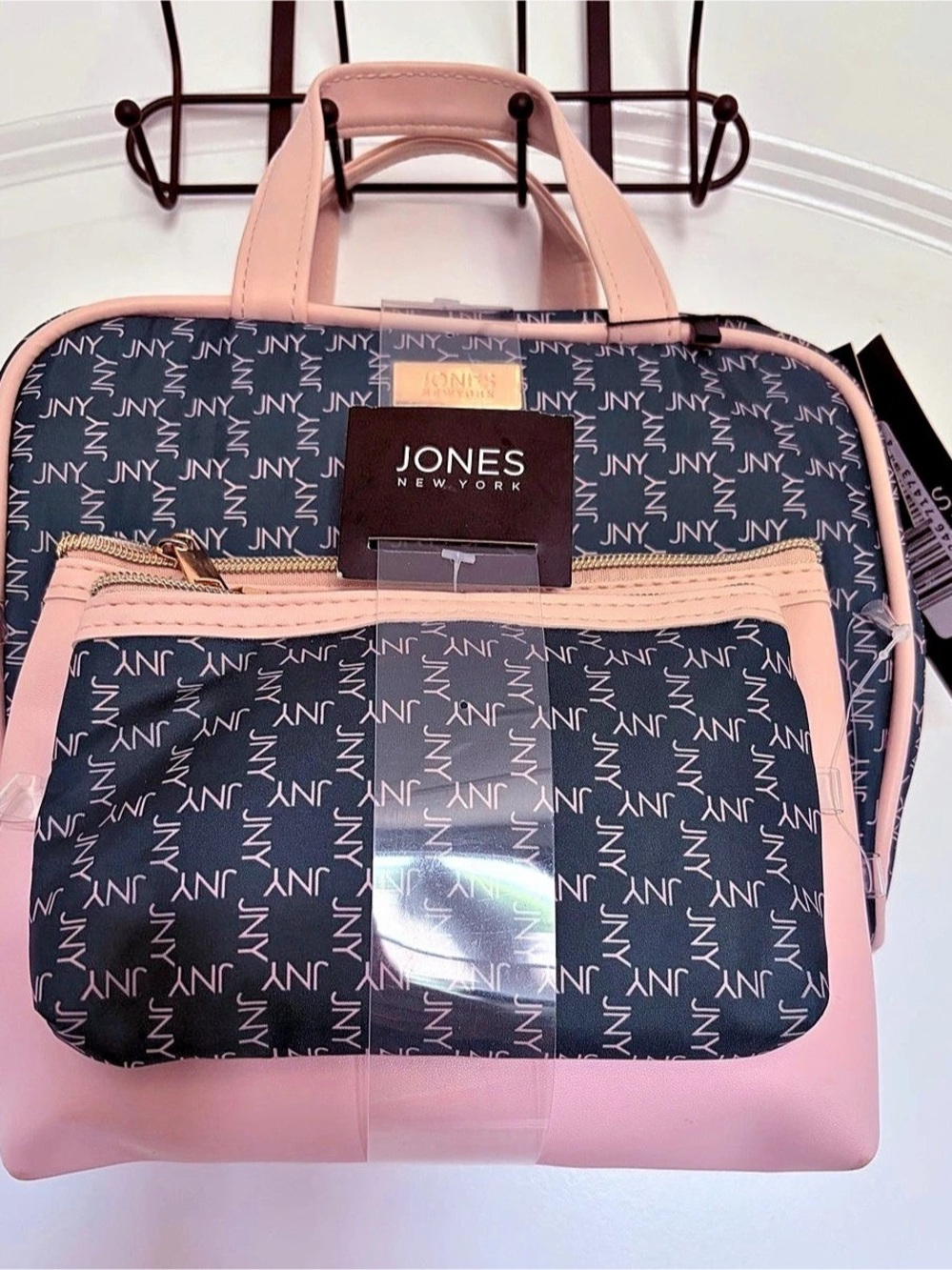 Jones New York 3-Piece Travel Cosmetic Bag Set Black & Pink w/tags bundle.